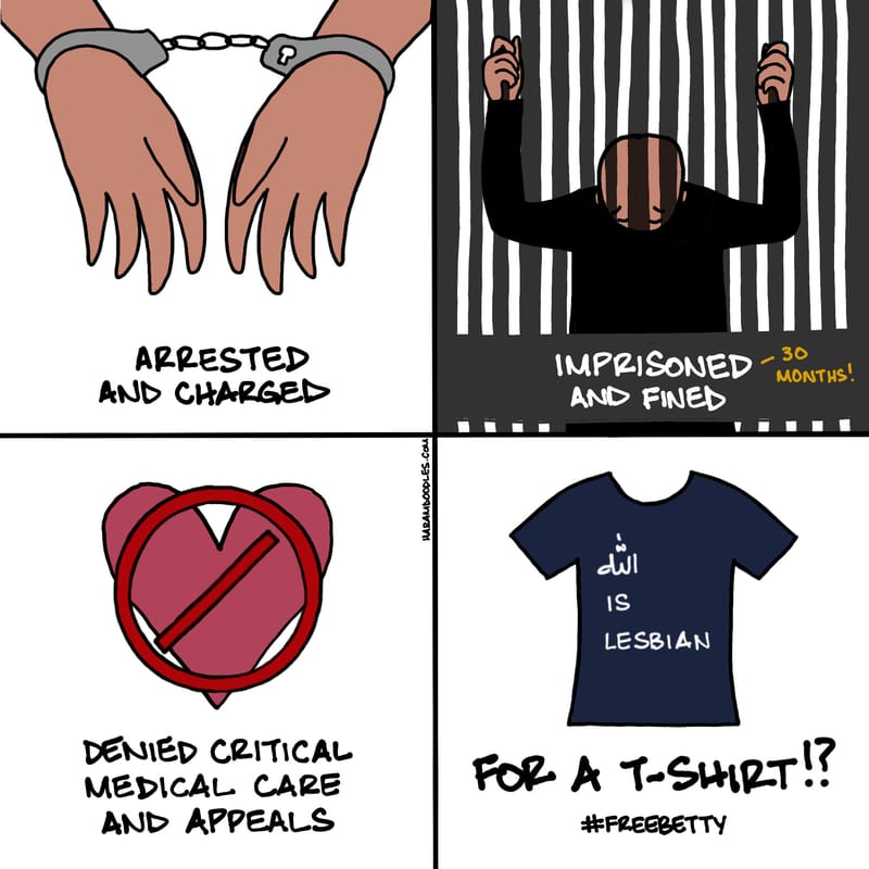 #FreeBetty: Islam forbids freedom and Moroccan Islamists punish Ibtissame Betty Lachgar for T-Shirt